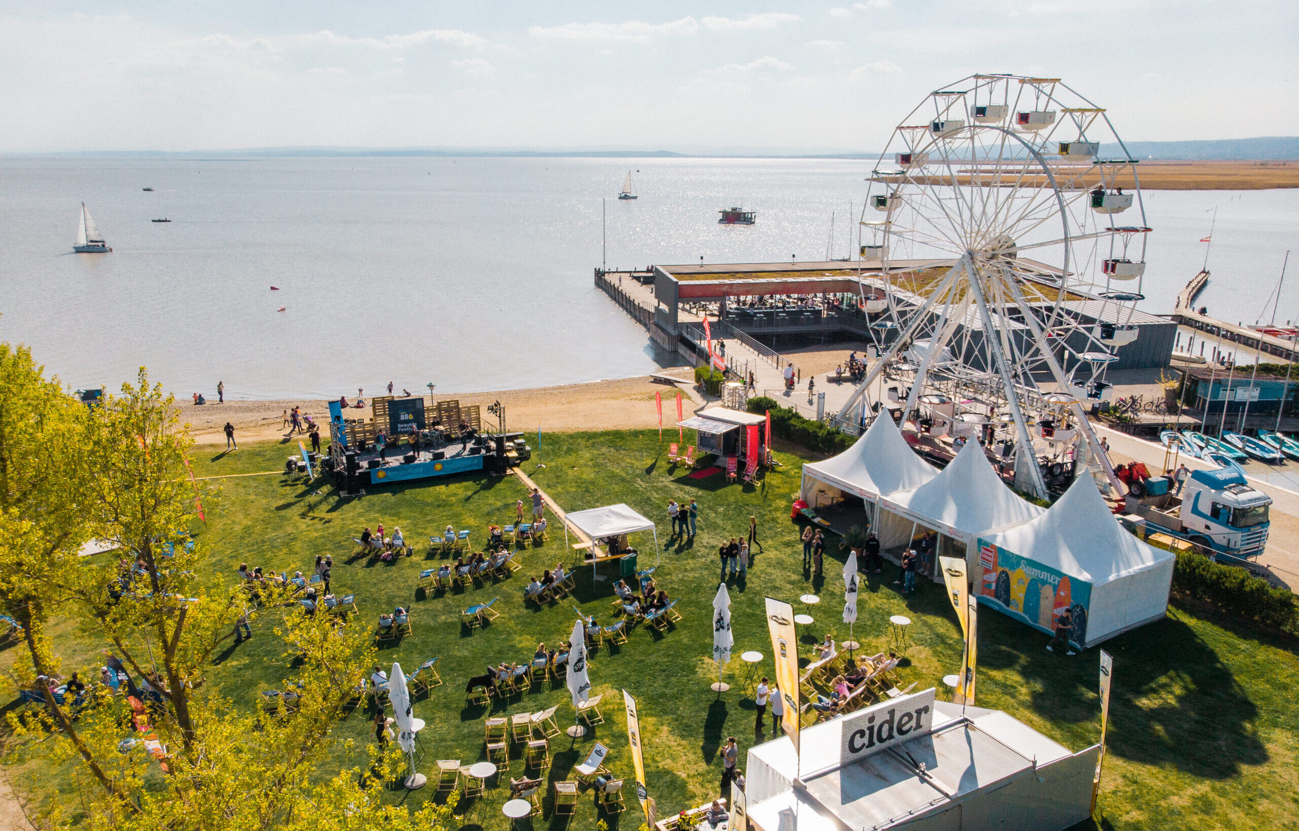 Blick auf den Neusiedler See beim See Opening 2022